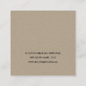 CARTE DE VISITE CARRÉ ABSTRAIT TERRACOTTA RED ORANGE KRAFT SCANDI (Dos)