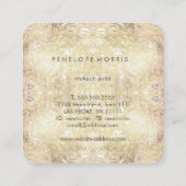 Carte De Visite Carré Abstraite Lace Look Beauté Stylist (Dos)