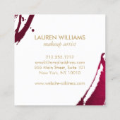 Carte De Visite Carré Abstraite rubis rouge brosse (Dos)