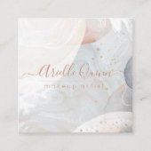 Carte De Visite Carré Abstraite Terre Aquarelle Formes Textures (Devant)