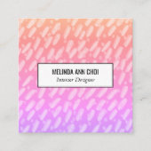 Carte De Visite Carré Abstraits points peints taches pastel lever de sol (Devant)