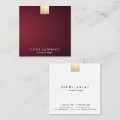 Carte De Visite Carré Accent violet d'or de gradient de vin moderne (Devant / Derrière)