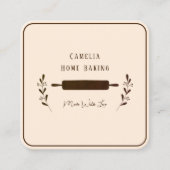 Carte De Visite Carré Accueil personnalisé Chef boulangerie minimaliste  (Devant)