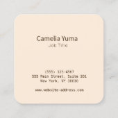 Carte De Visite Carré Accueil personnalisé Chef boulangerie minimaliste  (Dos)