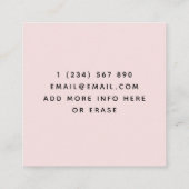 Carte De Visite Carré Accueil Tuteur Enseignant Éducateur Cute Pencil Bé (Dos)