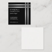 Carte De Visite Carré Acier métal double compensation BW (Devant / Derrière)