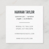 Carte De Visite Carré Acteur vocal du microphone rose Gold (Dos)