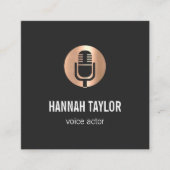 Carte De Visite Carré Acteur vocal Microphone cuivre (Devant)