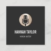 Carte De Visite Carré Acteur vocal Microphone Or (Devant)