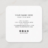 Carte De Visite Carré Add Your Custom Circle Logo Professional (Dos)
