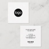 Carte De Visite Carré Add your custom logo circle professional white squ (Devant / Derrière)