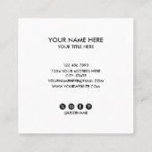 Carte De Visite Carré Add your custom logo circle professional white squ (Dos)