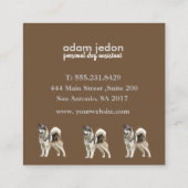 Carte de visite Carré adjoint de chien Husky (Dos)