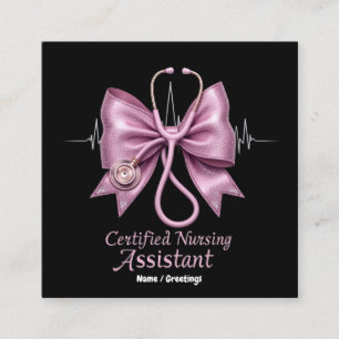 Carte De Visite Carré Adjointe en soins infirmiers certifiée CNA Coquett