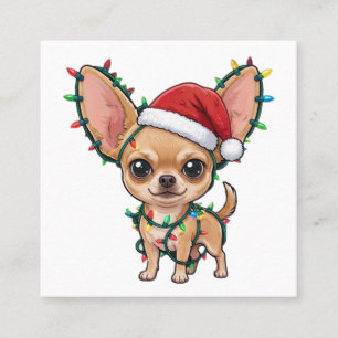 Carte De Visite Carré Adorable Chihuahua portant un pull de Noël confort
