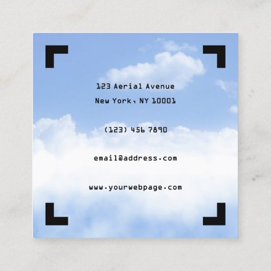 Carte De Visite Carré Aerial filming HUD view drone (Dos)