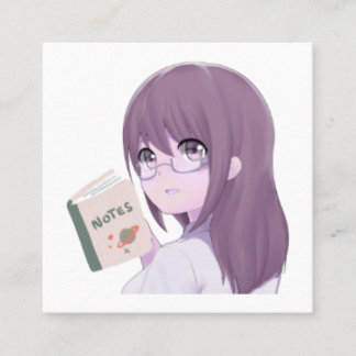 Carte De Visite Carré Aesthetic Girl Sticker – Book Lover Art 