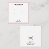 CARTE DE VISITE CARRÉ AFFICHAGE DE LA FRONTIÈRE ROSE BLANCHE LOGO ICÔNE  (Devant / Derrière)