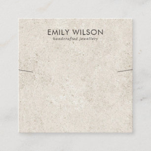 CARTE DE VISITE CARRÉ AFFICHAGE RUSTIQUE DU BRACELET EN STUCCO BLANC