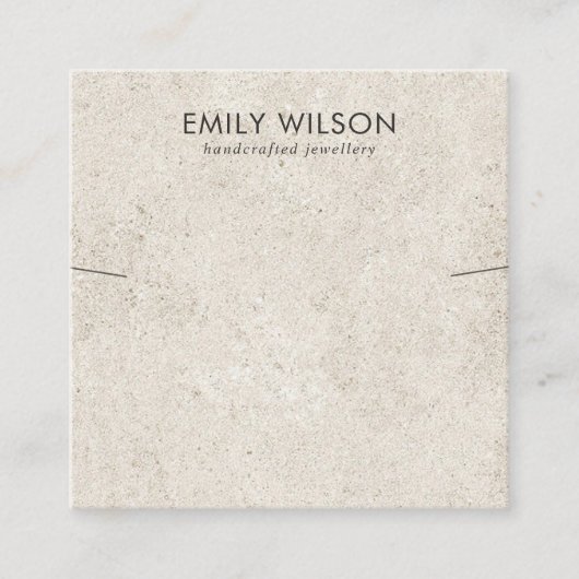CARTE DE VISITE CARRÉ AFFICHAGE RUSTIQUE DU BRACELET EN STUCCO BLANC (Devant)