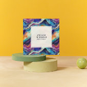 Carte De Visite Carré Agate de parties scintillant arc-en-ciel esthétiqu