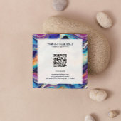 Carte De Visite Carré Agate de parties scintillant arc-en-ciel esthétiqu