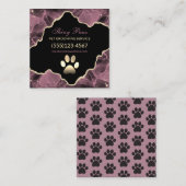 Carte De Visite Carré Agate Parties scintillant Rose Gold Chien Animal d (Devant / Derrière)