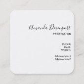 Carte De Visite Carré Agate rose vierge avec ruban or Élégant (Dos)