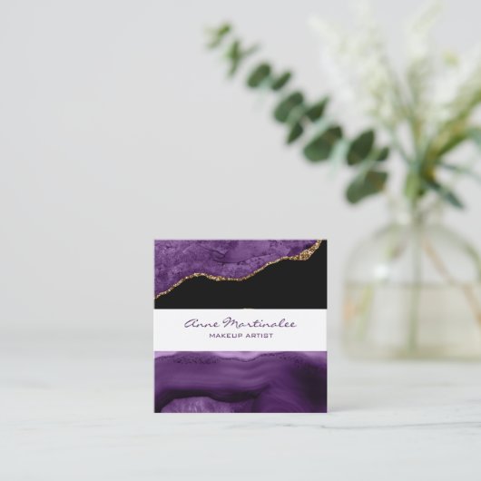 Carte de visite Carré Agate Violet (Debout devant)