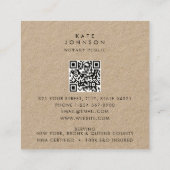 Carte De Visite Carré Agent de signature de notaire Feather Quill Rustic (Dos)