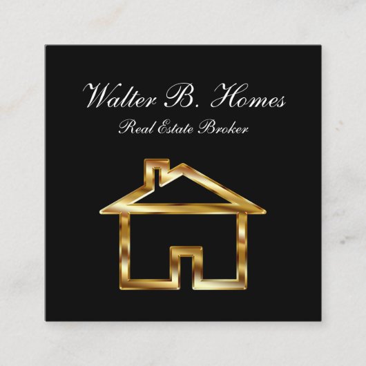 Carte De Visite Carré Agent immobilier chic (Devant)