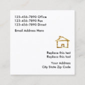 Carte De Visite Carré Agent immobilier chic (Dos)