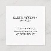 Carte De Visite Carré Agent immobilier d'entreprise simple (Dos)