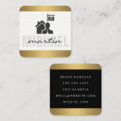 Carte De Visite Carré Agent Immobilier Exécutif Gold Triage (Devant / Derrière)