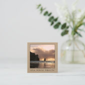 Carte De Visite Carré Agent immobilier unique Rocks Beach Photo KRAFT (Debout devant)