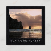 Carte De Visite Carré Agent immobilier unique Rocks Ocean Beach Photo (Devant)