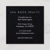 Carte De Visite Carré Agent immobilier unique Rocks Ocean Beach Photo (Dos)