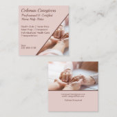 Carte De Visite Carré Aide à domicile Aide à la société (Devant / Derrière)