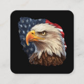 Carte De Visite Carré Aigle à drapeau américain (Devant)