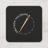 Carte De Visite Carré Aiguille à coudre et fil d'or (Devant)