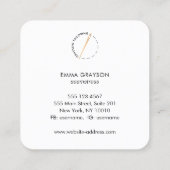 Carte De Visite Carré Aiguille à coudre et fil d'or (Dos)