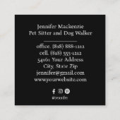 Carte De Visite Carré Aiguille et marchette pour chien de chat mignonne (Dos)