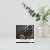 Carte De Visite Carré Aiguille et marchette pour chien de chat mignonne (Debout devant)