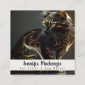 Carte De Visite Carré Aiguille et marchette pour chien de chat mignonne (Devant)