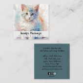 Carte De Visite Carré Aiguille et marchette pour chien de chat mignonne (Devant / Derrière)