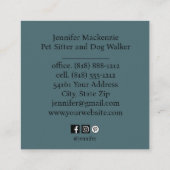 Carte De Visite Carré Aiguille et marchette pour chien de chat mignonne (Dos)