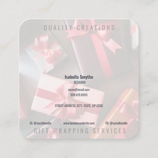 Carte De Visite Carré Ajouter le code QR de Noël photo (Dos)