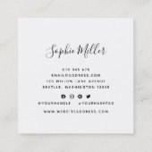 Carte De Visite Carré Ajouter Logo Couleur modifiable Bordure blanche Mé (Dos)