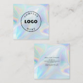 Carte De Visite Carré Ajouter Logo de l'entreprise Holographe Script mod (Devant / Derrière)