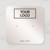 Carte De Visite Carré Ajouter Logo Script Champagne Gold Gradient Earrin (Devant)